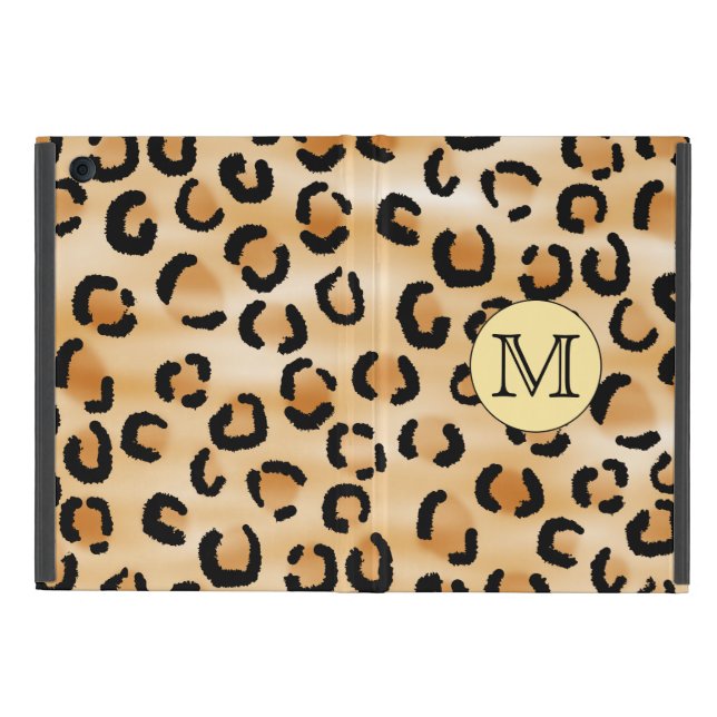 Coque iPad Mini Motif Empreinte de léopard Monogramme personnalisé (Extérieur)