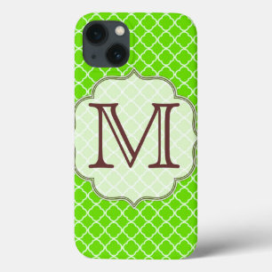 Coque ipad Monogramme en latti vert citron