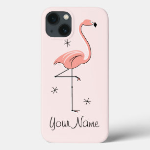 coque ipad "Nom" rose Flamant rose