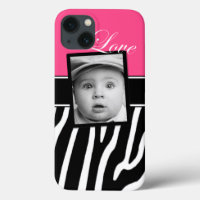 Coque ipad photo rose Zebra