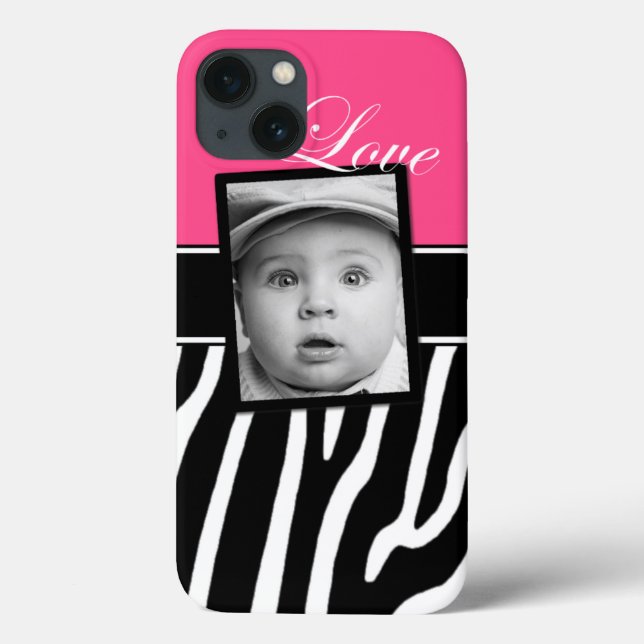 Coque ipad photo rose Zebra (Verso)
