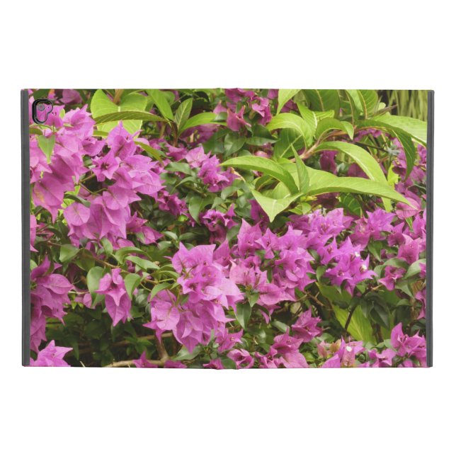Coque iPad Pro 9.7" Bougainvillées tropicales violettes (Extérieur)