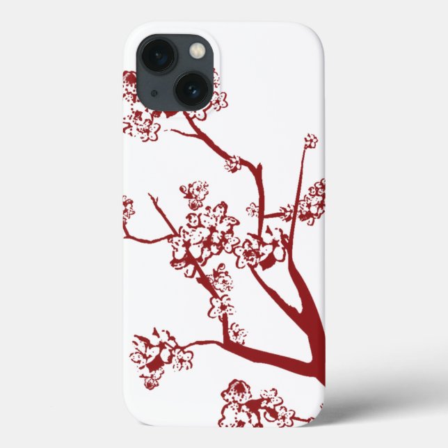 Coque ipad rouge cerisier en fleurs (Verso)
