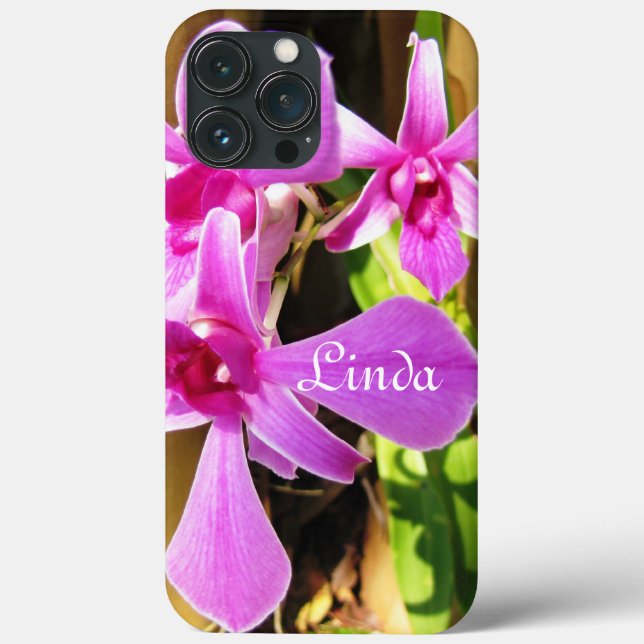 coque iphone 10 - 13 Orchidée tropicale rose (Verso)