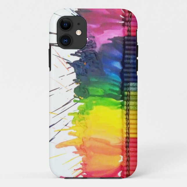 Coque iPhone 11 Art crayon fondu arc-en-ciel N'IMPORTE QUEL coque  (Dos)