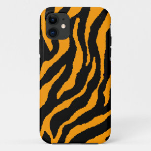 Coque iPhone 11 Corey Tiger 80s Neon Tiger Stripes (Orange)