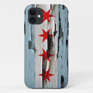 Coque iPhone 11 Peau de peinture de drapeau de Chicago