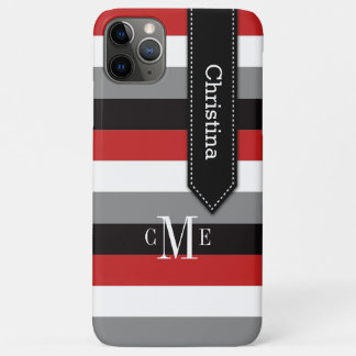 Coque iPhone 11 | Tracées | Rouge, gris, noir