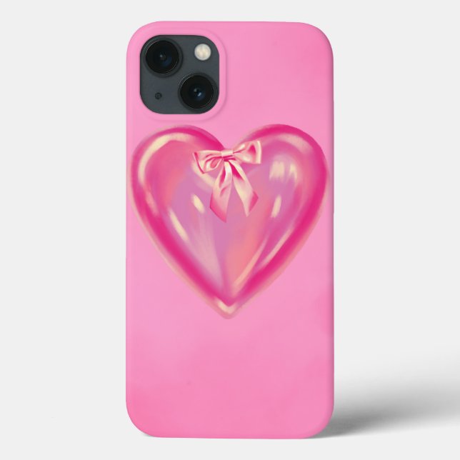 coque iphone 13 arc-en-ciel rose. (Verso)