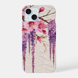 COQUE iPhone 15 藤の花和紙の調べ ― 和モダン花柄