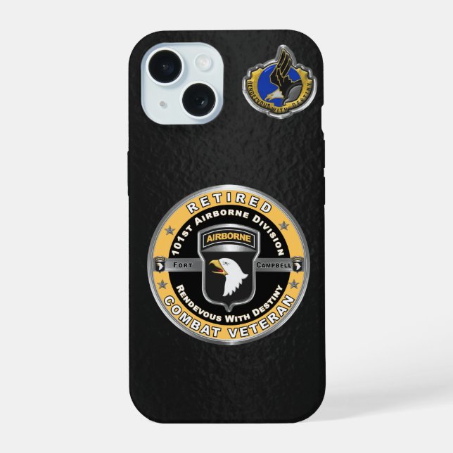 Coque iPhone 15 101e division aéroportée retraitée  (Verso)