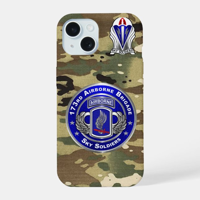 Coque iPhone 15 173e brigade aéroportée (Verso)