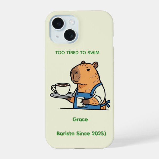 Coque iPhone 15 2. Cute Capybara Journal (Verso)