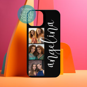 Coque iPhone 15 3 Collage de photos PEUT MODIFIER la couleur de fo