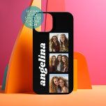 Coque iPhone 15 3 photos et nom à la mode - Can Change Black<br><div class="desc">Utilisez 3 photos carrés pour créer un cadeau unique et personnel. Un simple arrière - plan noir avec trois photos et un nom. Si vous avez besoin d'ajuster les images,  cliquez sur l'outil personnaliser pour apporter des modifications.</div>