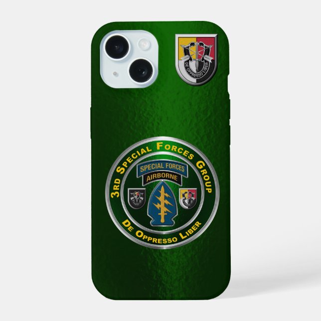 Coque iPhone 15 3e Groupe des forces spéciales (Verso)
