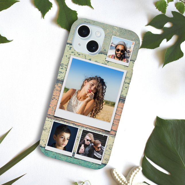 Coque iPhone 15 4 photos en collage (iPhone case with personalized phot template.)