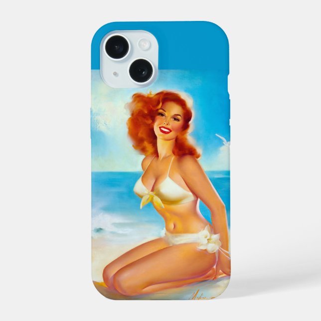 Coque iPhone 15 À la broche de plage (Verso)