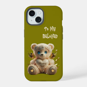 Coque iPhone 15 À mon aimé – Ours en peluche inspiré de la porcela