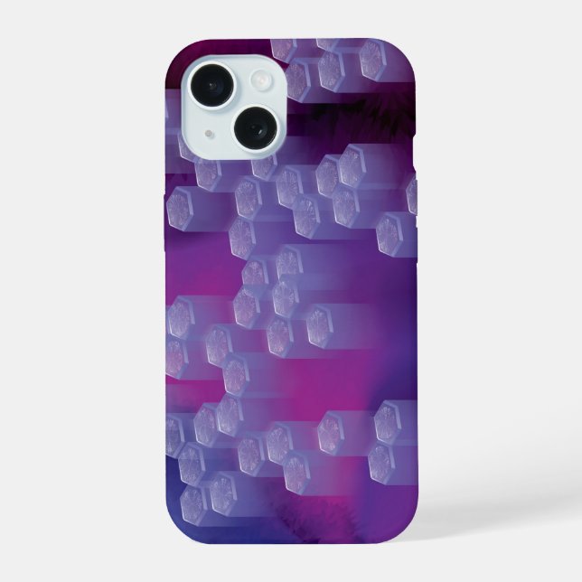 Coque iPhone 15 Abstrait dans les purples (Verso)