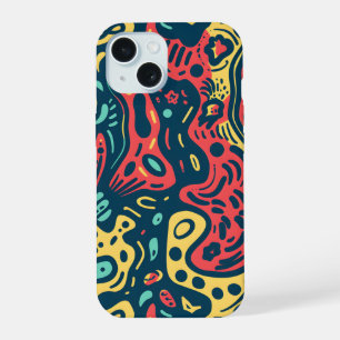 Coque iPhone 15 Abstrait Psychédélique