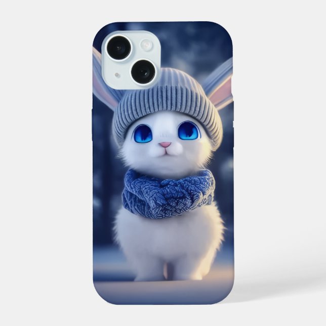 Coque iPhone 15  adorable thème hivernal (Verso)