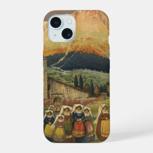Coque iPhone 15 Affiche de voyage vintage pour Abruzzo, Italie.