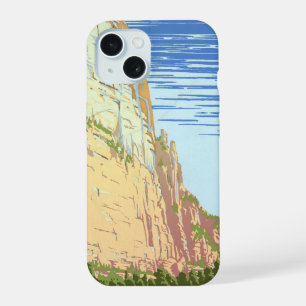 Coque iPhone 15 Affiche de voyage vintage pour le parc national de