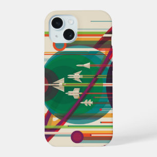 Coque iPhone 15 Affiche rétro de voyage spatial - Grand Tour du sy