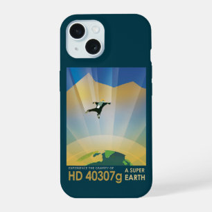 Coque iPhone 15 Affiche Rétro Espace - La Gravité D'une Super Terr