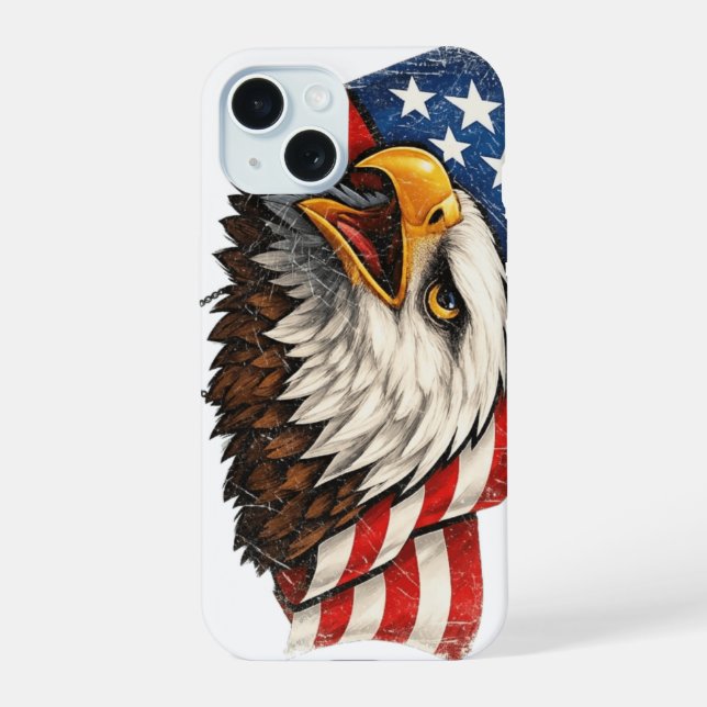 Coque iPhone 15 Aigle américain (Verso)