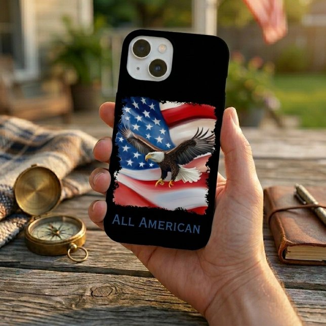 Coque iPhone 15 Aigle chauve & drapeau américain 4 juillet (Créateur téléchargé)