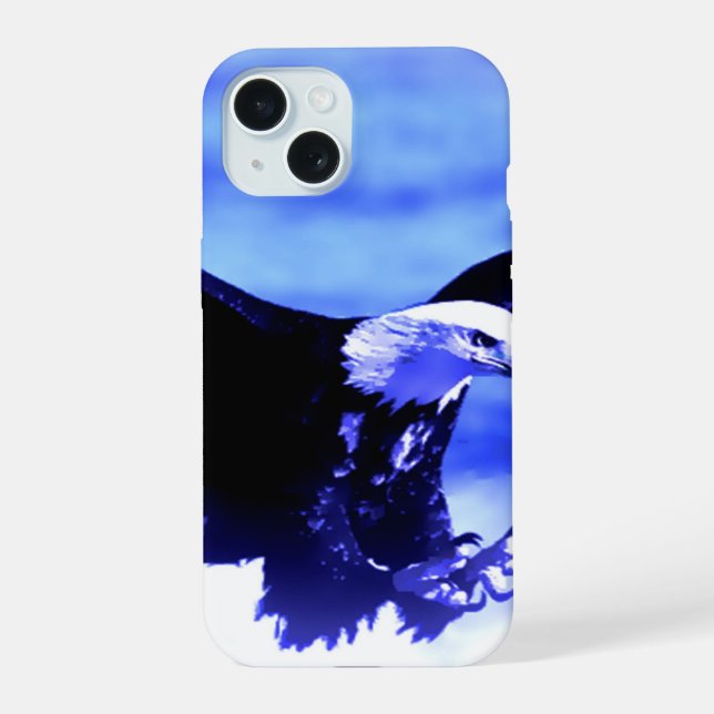 Coque iPhone 15 Aigle en vol (Verso)