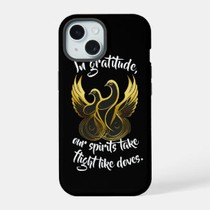 Coque iPhone 15 Ailes dorées de gratitude