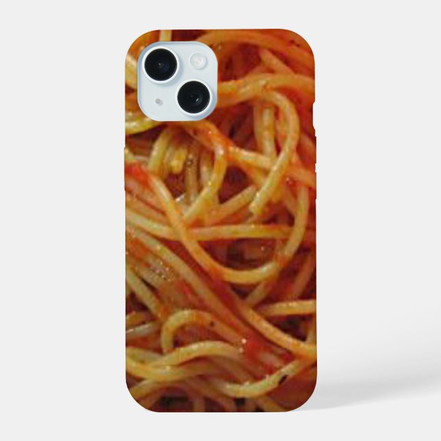 Coque iPhone 15 Aimer les spaghetti (Verso)