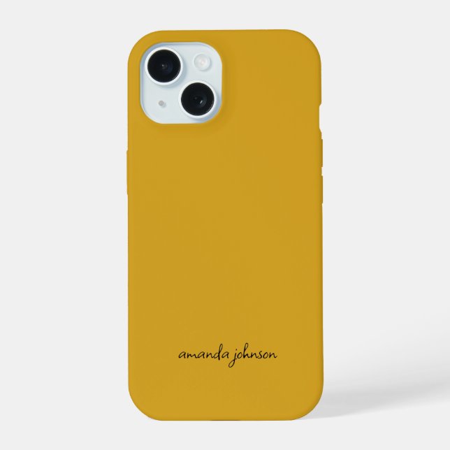Coque iPhone 15 Ajouter Votre Nom Complet Monogramme minimal Musta (Verso)