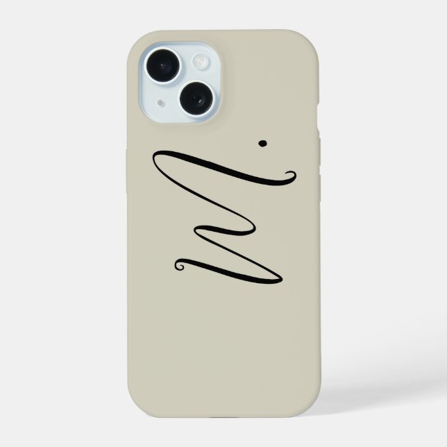 Coque iPhone 15 Ajouter Votre Nom Monogramme Moderne Calligraphie  (Verso)