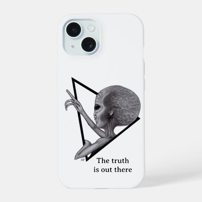 Coque iPhone 15 Alien gris, la vérité est là (Verso)
