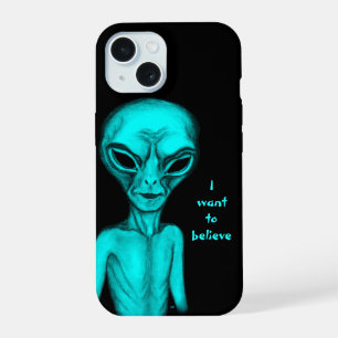 Coque iPhone 15 Alien, je veux croire