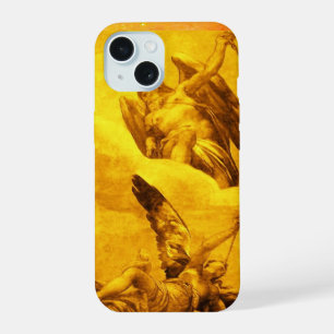 Coque iPhone 15 ALLÉGORIE DU TEMPS ET DE LA FAMEUR Jaune Or