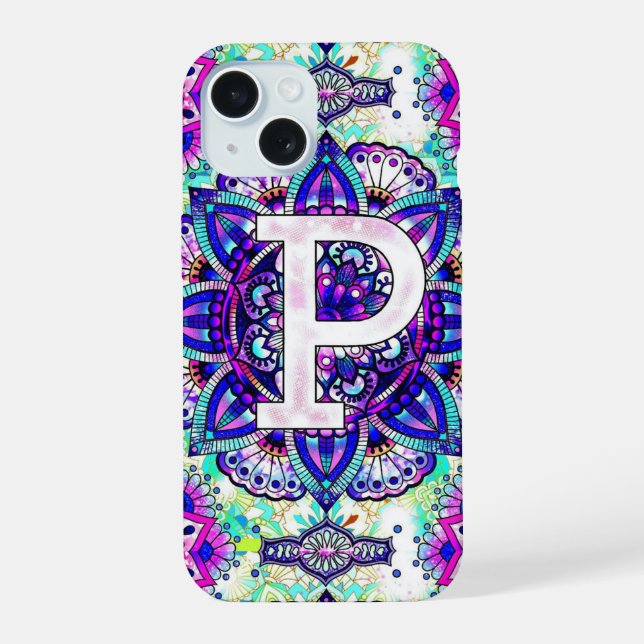 Coque iPhone 15 Alphabet P (Verso)