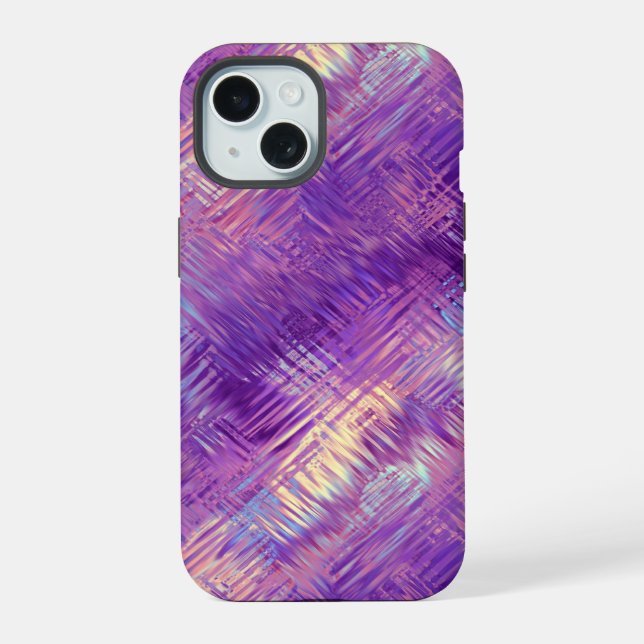 Coque iPhone 15 Améthyste Purple Crystal Gel Texture (Verso)