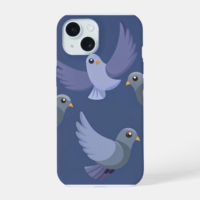 Coque iPhone 15 Amis Pigeons (Verso)