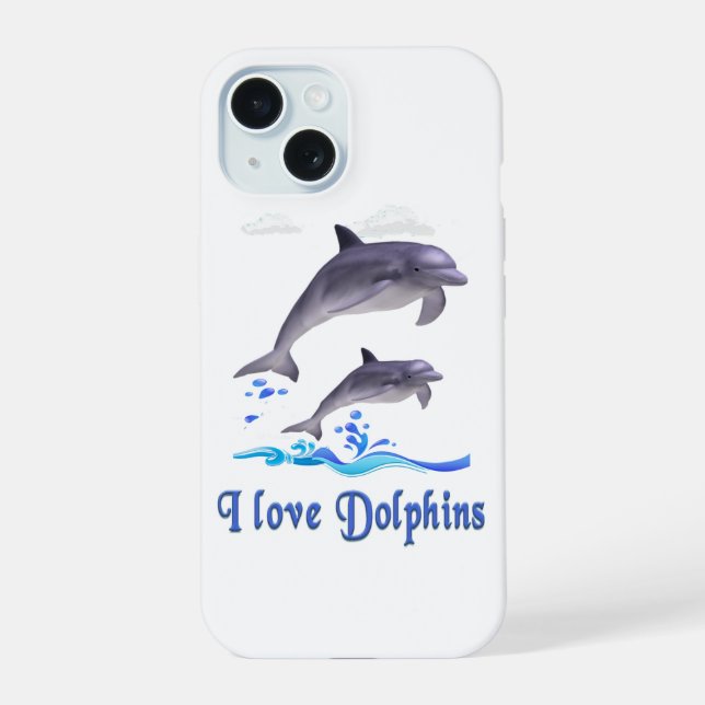 Coque iPhone 15 Amour de dauphin (Verso)
