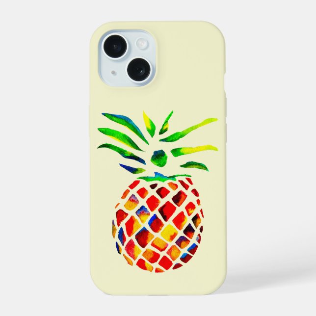Coque iPhone 15 Ananas funky cool art (Verso)