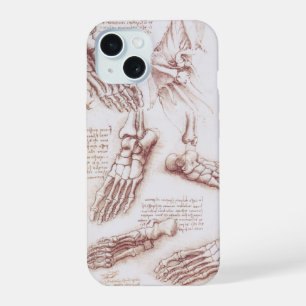 Coque iPhone 15 Anatomie humaine des os du pied de Léonard de Vinc