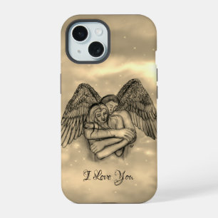 Coque iPhone 15 Ange Éros en amour , je t'aime