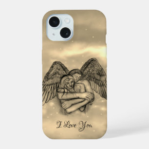 Coque iPhone 15 Ange Éros en amour, je t'aime