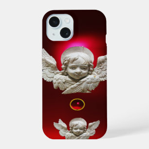 Coque iPhone 15 ANGE FLORENTIN DE LA RENAISSANCE Rubis rouges