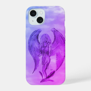 Coque iPhone 15 Angel en style tatouage